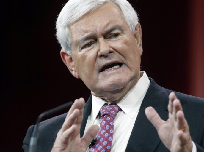 Former Speaker of the House Newt Gingrich addresses the Conservative Political Action Conference (CPAC) at National Harbor in Maryland February 27, 2015. REUTERS/Kevin Lamarque (UNITED STATES - Tags: POLITICS)
