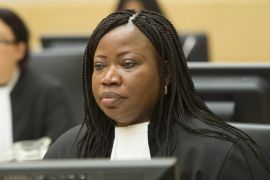 Chief Prosecutor Fatou Bensouda awaits the start of the hearing against former Congolese rebel leader Bosco Ntaganda at the International Criminal Court in The Hague, The Netherlands 10 February 2014. Ntaganda had been one of the court's longest-sought fugitives until he unexpectedly became the first suspect to voluntarily turn himself in by seeking refuge last week at the US Embassy in the Rwandan capital, Kigali. Judges are to decide if there is enough evidence to