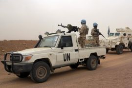 UN peacekeepers patrol in Kidal, Mali, July 23, 2015. REUTERS/Adama Diarra