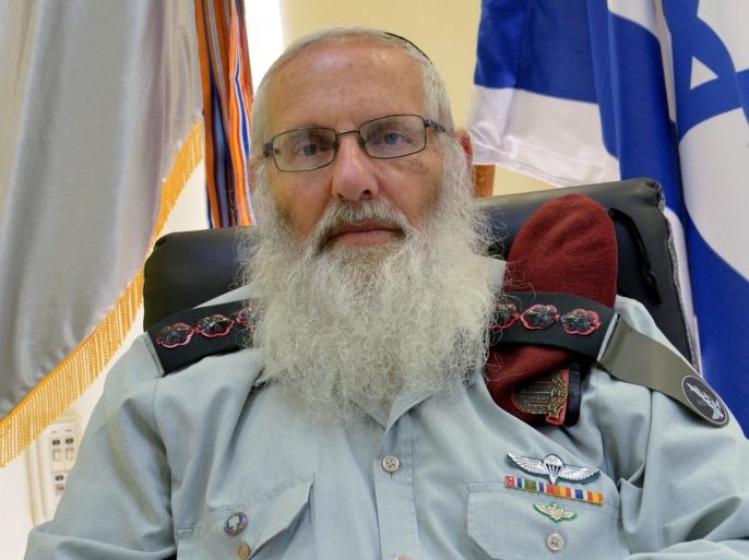 Rabbi Colonel Eyal Karim, Israeli military chief rabbi-designate, is seen in this handout picture received by Reuters from the Israeli Defence Force (IDF) Spokesperson Unit on July 13, 2016. Courtesy of IDF Spokesperson Unit/Handout via REUTERSATTENTION EDITORS - THIS IMAGE WAS PROVIDED BY A THIRD PARTY. EDITORIAL USE ONLY. NO RESALES. NO ARCHIVES. THIS PICTURE WAS PROCESSED BY REUTERS TO ENHANCE QUALITY. AN UNPROCESSED VERSION HAS BEEN PROVIDED SEPARATELY.