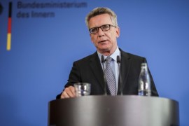 German Interior Minister Thomas de Maiziere speaks at a press conference in Berlin, Germany, 20 July 2016. According to Thomas de Maiziere, the assailant in Wuerzburg was a lone perpetrator who felt spurred on by the propoganda from the Islamic State terrorist militia. Maiziere said on Wednesday that the confession video contains no evidence of an ISIS command.