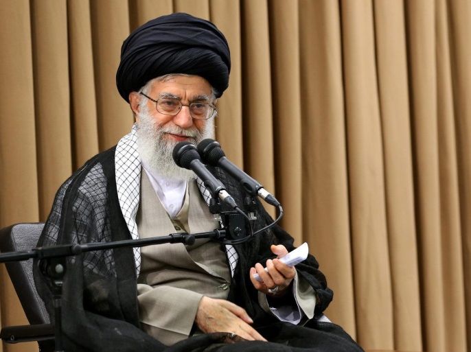 A handout picture made available by the Supreme leader official website shows Iranian supreme leader Ayatollah Ali Khamenei during a meeting with governments in Tehran, Iran, 14 June 2016. According to reports, Khamenei has warned US presidential candidates to not put teh nuclear deal at risk. EPA/IRANIAN SUPREME LEADER OFFICE / HANDOUT