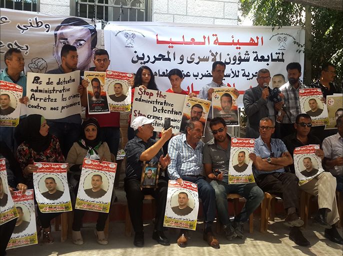 فلسطين رام الله 19 تموز 2016 انطلاق حملة ونية فلسطينية لمساندة إضراب الأسرى في السجون الاسرائيلية.