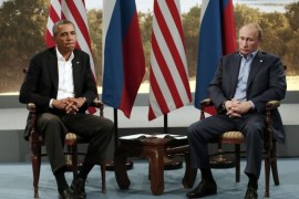U.S. President Barack Obama (L) meets with Russian President Vladimir Putin during the G8 Summit at Lough Erne in Enniskillen, Northern Ireland, in this June 17, 2013 file picture. At Obama's most recent meeting with Putin during a G8 summit in Northern Ireland in June, the Russian president scowled, lectured and fidgeted. At times he glowered. Would a better relationship with Putin have made Obama take a different decision on attending the September talks in Moscow? P