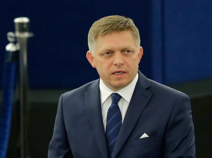 Slovakia's Prime Minister Robert Fico, addresses the European Parliament to present the priorities of the incoming Slovakia's Presidency of the EU for the next six month in Strasbourg, France, July 6, 2016. REUTERS/Vincent Kessler