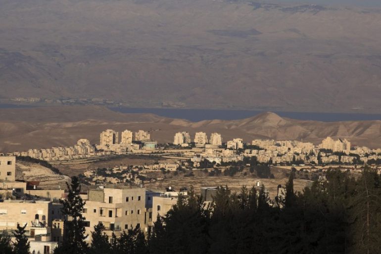 A general view of the Israel Jewish West Bank settlement of Ma’ale Adumim, seen from Jerusalem, and the dead sea and Jordan in the background, on 06 June 2016, Ma'ale Adumim located along the highway between Jerusalem and Jericho was established in 1975, with a population of 40 thousand according to the 2015 statistics, and considered by the the international community with the other Israeli settlements in the West Bank as illegal.