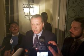 Turkish President Tayyip Erdogan speaks to media in the resort town of Marmaris, Turkey, July 15, 2016. REUTERS/Kenan Gurbuz