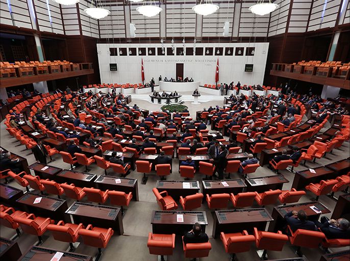 epa05435000 Lawmakers attend a general assembly to discuss 'state of emergency' at Turkish Parliament, in Ankara, Turkey 21 July 2016. Turkish President Recep Tayyip Erdogan has declared a three-month state of emergency and caused the dismissal of 50,000 workers and the arrest of 8,000 people after the 15 July failed coup attempt. At least 290 people were killed and almost 1,500 injured amid violent clashes on 15 July as certain military factions attempted to stage a coup d'etat. The UN and various governments and organizations have urged Turkey to uphold the rule of law and to defend human rights EPA/STR
