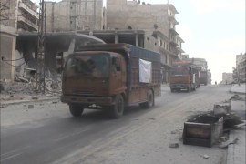 دخول قوافل المساعدات لأحياء حلب الشرقية