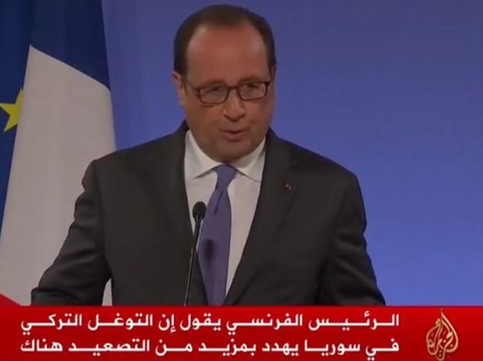 الرئيس الفرنسي قال إن التدخلات المتضاربة لتركيا وروسيا بسوريا تهدد بتصعيد شامل