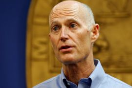 FILE PHOTO - Florida Gov. Rick Scott speaks at a press conference about the Zika virus in Doral, Florida, U.S. on August 4, 2016. REUTERS/Joe Skipper/File Photo