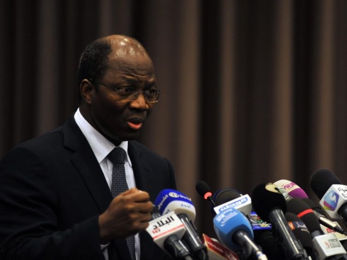 The Foreign Minister of Burkina Faso, Djibril Bassole, speaks the Intermalian dialogue for peace between the Malian government and armed rebels, aimed at clinching a lasting peace agreement in Algiers, Algeria, 01 September 2014.