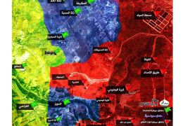 خارطة توضح مناطق السيطرة في ريف حلب الجنوبي