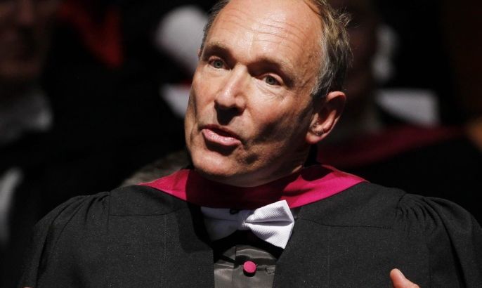 British inventor of the World Wide Web, Professor Sir Tim Berners-Lee, receiving an honorary degree from St Andrews University during a ceremony at St Andrews University, St Andrews, Fife, Scotland, 13 September 2013. Former US Secretary of State Hillary Clinton gave the graduation address during the ceremony to mark the 600th anniversary of the founding of the University. EPA/DANNY LAWSON