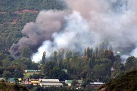 Smoke billows out from inside an Indian Army base which was attacked by suspected militants in Uri, some 115 west of Srinagar, the summer capital of Indian Kashmir, 18 September 2016. At least 17 Indian Army soldiers and four militants were killed after a suicide attack on the base camp of the Indian Army at Uri, close to the Line of Control, which divides Kashmir between India and Pakistan. The attack is the deadliest attack on Indian Army in Kashmir in two decades and