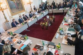 epa05554099 Participants attend the Summit 'Migration along the Balkan route' in Vienna, Austria, 24 September 2016. Austrian Chancellor Christian Kern invited Heads of Government of Albania, Bulgaria, Germany, Greece, Croatia, FYROM (Former Yugoslav Republic of Macedonia), Serbia, Slovenia, Hungary, the President of the European Council, the European Commissioner for Migration and Interior Minister of Romania to discus a common strategy for the migrants situation along the Balkan route. EPA/CHRISTIAN BRUNA