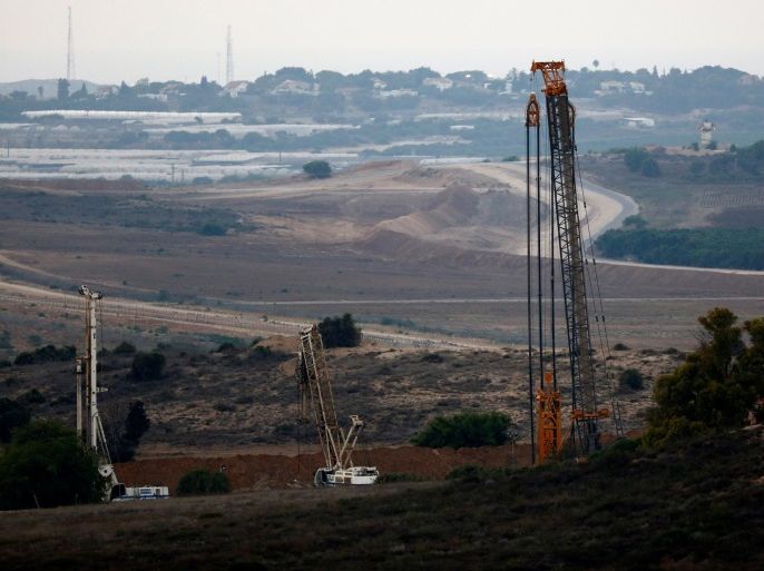 Drills are seen on the Israeli side of the Northern Gaza border near kibbutz Nir Am, Israel August 23, 2016. REUTERS/Amir Cohen