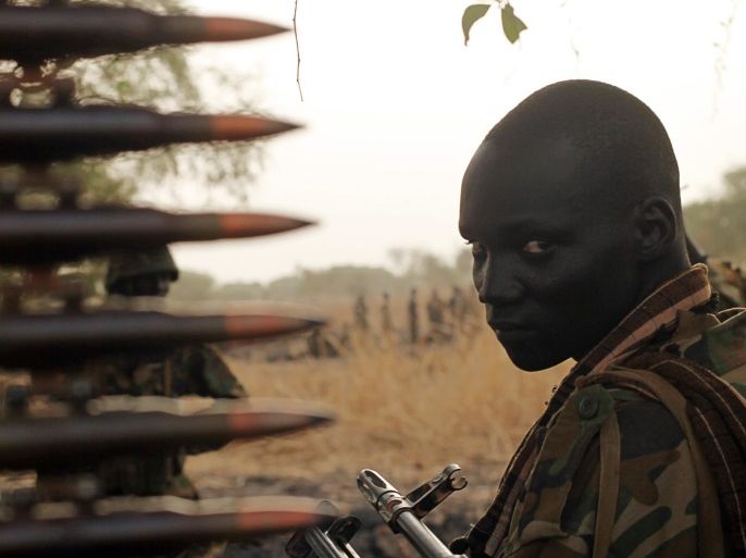 A South Sudan's army, or the SPLA, soldier sits in a truck on the frontline in Panakuach, Unity state,n April 24, 2012. REUTERS/Goran Tomasevic (SOUTH SUDAN - Tags: POLITICS CONFLICT MILITARY CIVIL UNREST TPX IMAGES OF THE DAY)