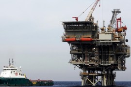 An Israeli gas platform, run by a U.S.-Israeli energy group that also controls the undeveloped Leviathan field, is seen in the Mediterranean sea, some 15 miles (24 km) west of Israel's port city of Ashdod, in this file picture taken February 25, 2013. When the Leviathan gas field was discovered off the coast of Israel in 2010, it was pitched as a game-changer -- a vast energy reserve that would transform the economy and bolster public finances for years to come. Five y