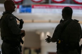 Heavily armed Atlanta Police officers stand guard ahead of the Fourth of July weekend at Hartsfield-Jackson Atlanta International Airport, in Atlanta, Georgia, USA, 30 June 2016. Officials at the airport said there would be a heightened state of security at the Atlanta airport, one of the world's busiest, in the wake of the Istanbul, Turkey, terror attack and the Fourth of July weekend.