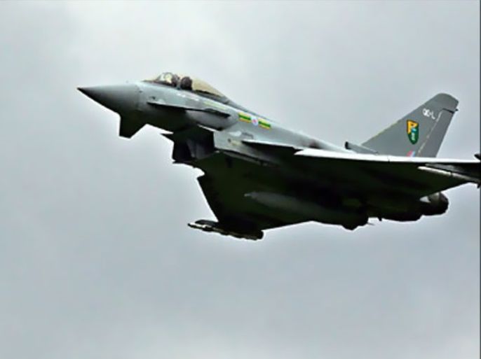 (FILES) In a file picture dated 11 July 2007, a Eurofighter Typhoon aircraft flies past RAF Coningsby in Lincolnshire, in north-east England, during a media preview. The Saudi defence ministry announced 17 September 2007 that it has signed a 4.43 billion pound (8.86 billion dollar) deal to buy 72 Eurofighter planes, following negotiations with Britain since last year, in what is one of the largest ever British export orders. AFP PHOTO/PAUL ELLIS
