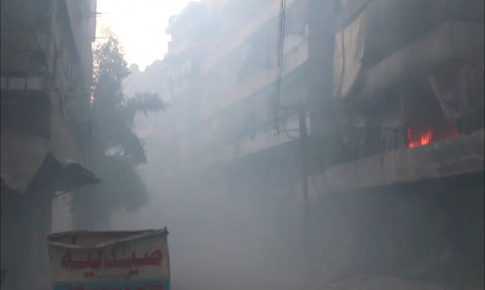 ضرب حلب بالقنابل الفسفورية