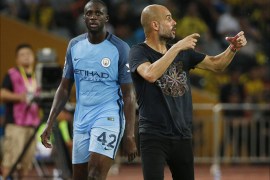 Soccer Football - Borussia Dortmund v Manchester City - International Champions Cup - Longgang Stadium, Shenzhen, China - 28/7/16 Manchester City manager Pep Guardiola as Wilfried Bony and Yaya Toure are substituted Action Images via Reuters / Bobby Yip Livepic EDITORIAL USE ONLY.