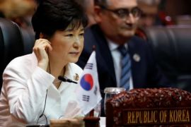 South Korea's President Park Geun-hye attends the East Asia Summit in Vientiane, Laos September 8, 2016. REUTERS/Soe Zeya Tun