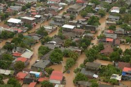 epa05526503 A handout photo made available by the Mexican Information Agency Quadratin on 06 September 2016 shows an aereal view of a zone affected by a flooding caused by heavy rains from hurricane 'Newton' in Benito Juarez, Mexico, 05 September 2016.