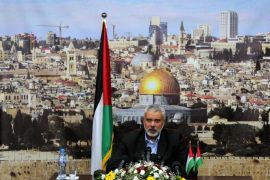 Former Hamas Prime minister Ismail Haniyeh attends a press conference in his office in Gaza City, 02 June 2014. A long-awaited government of national unity headed by Prime Minister Rami Hamdallah was sworn in by President Mahmoud Abbas in the central West Bank city of Ramallah. For the first time in seven years, the Palestinians have one government in charge of both the West Bank and the Gaza Strip.