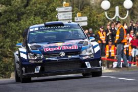 Sebastien Ogier of France drives his Volkswagen Polo WRC during the second day of the Tour de Corse Rallye de France as part of the World Rally Championship (WRC) near Bastia, France, 01 October 2016.