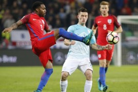 Football Soccer - Slovenia v England - 2018 World Cup Qualifying European Zone - Group F - Stadion Stozice, Ljubljana, Slovenia - 11/10/16 Slovenia's Benjamin Verbic in action with England's Danny Rose Reuters / Srdjan Zivulovic Livepic EDITORIAL USE ONLY.