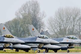 (FILE) A file picture dated 01 April 2014 shows F-16 Fighting Falcon aircrafts of the Belgian Air Force on the tarmac during the international exercise 'Frisian Flag 2014' at Leeuwarden Airbase, The Netherlands. According to a statement by the Belgian prime minister's spokesperson from 13 May 2015, Belgium is to begin airstrikes against militants of the terror militia referring to itself as Islamic State (IS) in Syria from 01 July 2016 on. Belgium is already engaged in airstrikes against IS in Iraq. EPA/ROBIN VAN LONKHUIJSEN *** Local Caption *** 51307797