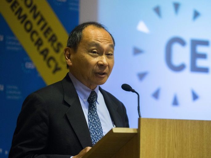 US philosopher and economist Francis Fukuyama speaks during the conference entitled 'Democracy and Its Discontents' held by the Central European University (CEU) in Budapest, Hungary, 09 October 2015. EPA/ZOLTAN BALOGH HUNGARY OUT