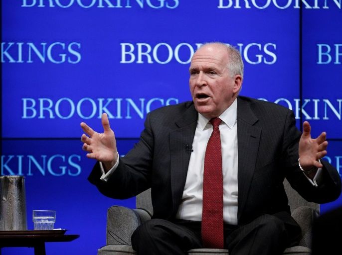 CIA Director John Brennan speaks at a forum about "CIA's Strategy in the Face of Emerging Challenges" at The Brookings Institution in Washington U.S., July 13, 2016. REUTERS/Carlos Barria