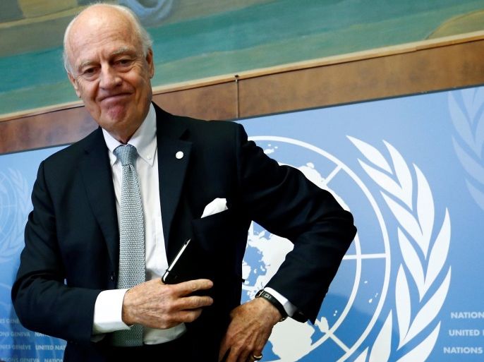 U.N. mediator for Syria Staffan de Mistura reacts after a news conference at the United Nations in Geneva, Switzerland October 6, 2016. REUTERS/Denis Balibouse