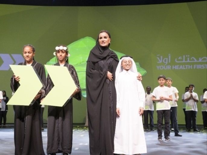 حضرت الشيخة موزا بنت ناصر الاحتفال بمرور خمس سنوات على إطلاق "صحتك أولا"، وهي حملة في قطر تهدف لتشجيع أفراد المجتمع على انتهاج أنماط الحياة الصحية وتوعيتهم،المصدر: وايل كورنيل للطب قطر2