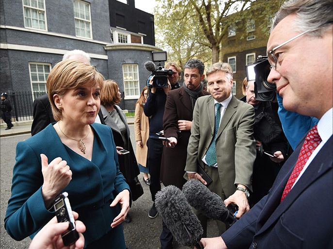 Scottish First Minister Nicola Sturgeon speaks to journalists after attending a meeting of the Joint Ministerial Committee in N10 Downing street in London, Britain, 24 October 2016. Discussions focus on issues around EU negotiations and the Economy.