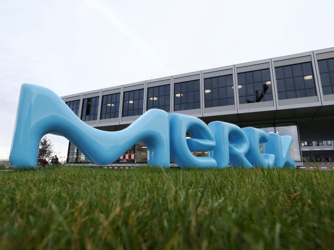 A logo of drugs and chemicals group Merck KGaA is pictured in Darmstadt, Germany January 28, 2016. REUTERS/Ralph Orlowski/File Photo