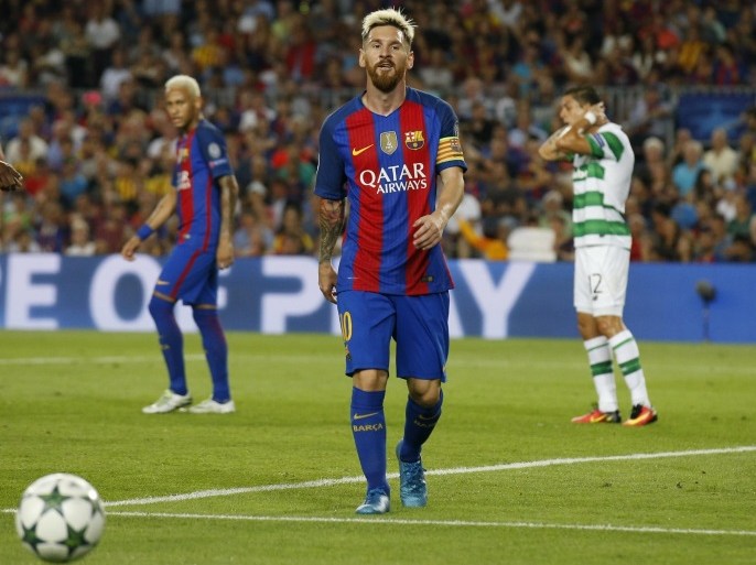 Football Soccer - FC Barcelona v Celtic - UEFA Champions League Group Stage - Group C - The Nou Camp, Barcelona, Spain - 13/9/16 Barcelona's Lionel Messi Reuters / Albert Gea Livepic EDITORIAL USE ONLY.