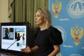Russian Foreign Ministry spokesperson Maria Zakharova speaks during a special news briefing in Moscow, Russia, 06 October 2015. According to Maria Zakharova, Russia denies plans to carry out ground operation in Syria, and volunteers will not be encouraged by Russian officials to take part in the war.