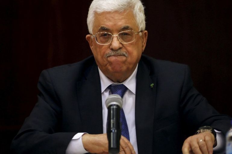Palestinian President Mahmoud Abbas attends a meeting for the Central Council of the Palestinian Liberation Organization, in the West Bank city of Ramallah, March 19, 2015 file photo REUTERS/Mohamad Torokman/File photo