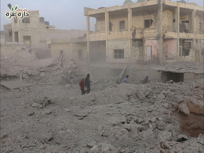الدمار الهائل بسبب الغارات الروسية على مدينة دارة عزة بريف حلب الشمالي