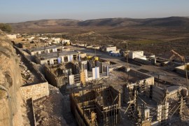 A general view over a construction site at the Israeli settlement of Shilo located in the central West Bank, 06 October 2016. The Israeli government has offered residents a new alternative to copy Amona to a new settlement to be build near the Israeli settlement of Shilo, a move that drag strong criticism by US government. Israel's Supreme Court in December 2014 ruled to evacuate and demolish the Israeli outpost Amona by the end of 2016 claiming the outpost was built on private Palestinian land. Some 50 Jewish settlers families live in Amona.