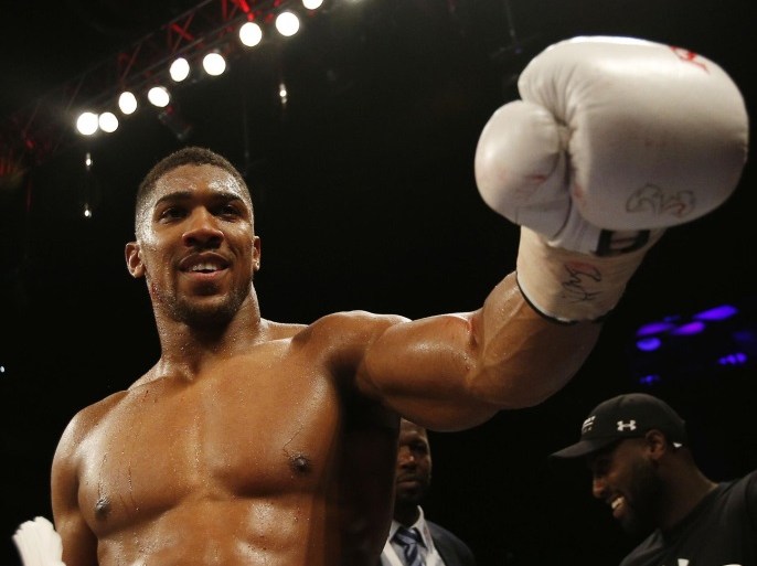 Britain Boxing - Anthony Joshua v Dominic Breazeale IBF World Heavyweight Title - The O2 Arena, London - 25/6/16 Anthony Joshua celebrates his win Action Images via Reuters / Andrew Couldridge Livepic EDITORIAL USE ONLY.