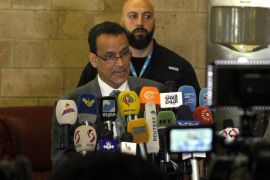 UN special envoy for Yemen Ismail Ould Cheikh Ahmed speaks during a news conference before his departure Sana'a International Airport, in Sana’a, Yemen, 07 November 2016. Reports state Ahmed has presented a new roadmap calling for naming a new vice president after the withdrawal of the Houthi rebels from the capital and other northern provinces and handing over all heavy weapons, in a fresh attempt to end the 19-month conflict in the troubled Arab country.