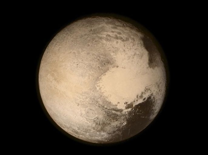 Pluto nearly fills the frame in this image from the Long Range Reconnaissance Imager (LORRI) aboard NASA�s New Horizons spacecraft, taken on July 13, 2015 when the spacecraft was 476,000 miles (768,000 kilometers) from the surface. NASA/Handout via REUTERS THIS IMAGE HAS BEEN SUPPLIED BY A THIRD PARTY. IT IS DISTRIBUTED, EXACTLY AS RECEIVED BY REUTERS, AS A SERVICE TO CLIENTS. FOR EDITORIAL USE ONLY. NOT FOR SALE FOR MARKETING OR ADVERTISING CAMPAIGNS
