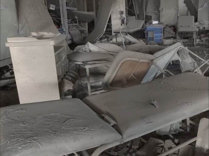 الطائرات الروسية تدمر مشفى عويجل بريف حلب الغربي