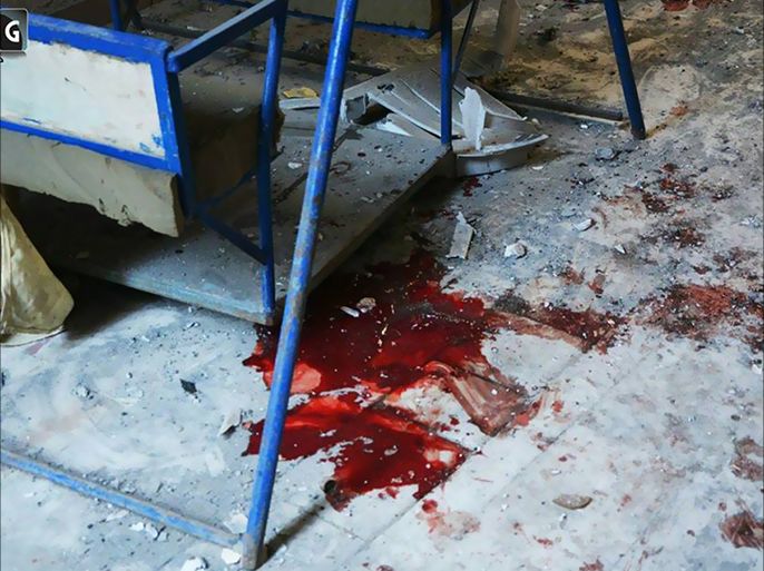 روضة بحرستا بريف دمشق قصفها النظام السوري في 6 / 11/ 2016 .. قتل في القصف 9 أطفال وجرح 15 أخرون