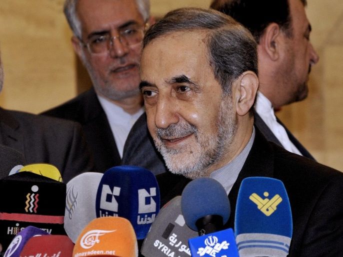 A handout picture made available by Syrian Arab news agency SANA shows Dr. Ali Akbar Velayati (L), top advisor to the commander of the Iranian Islamic Revolution of International Affairs speaking to media after his meeting with Syria Syrian President Bashar al-Assad (Not Pictured) in Damascus, Syria, 07 May 2016. SANA reported that during the meeting they discussed the strategic relations between Syria and Iran and the importance of continued cooperation and coordinatio